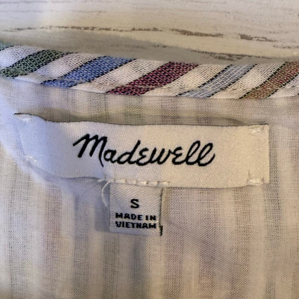 Madewell Small Crewneck button front tiered dress cottage babydoll beachy coasta - Picture 9 of 13